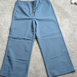 Stylish Blue Wide-Leg Pants